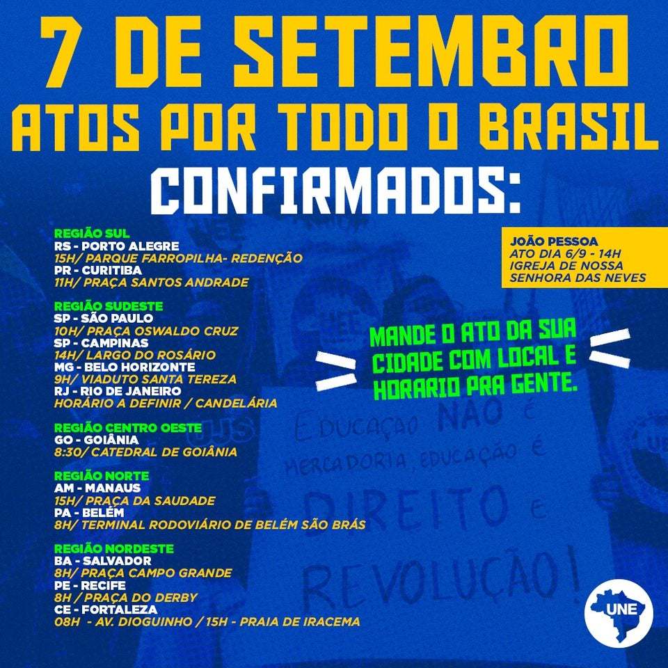 Protestos de 7 de setembro por todo Brasil