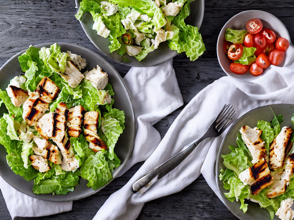 Salada Caesar com Frango Grelhado
