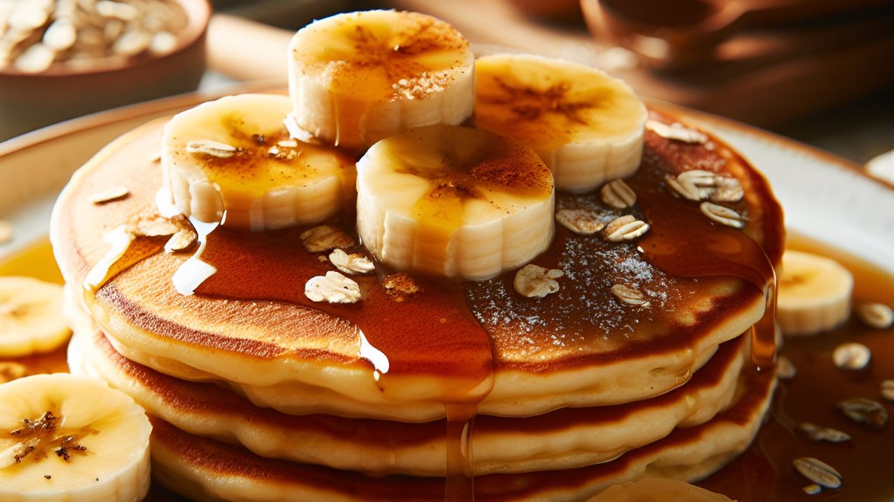 panqueca de banana com aveia