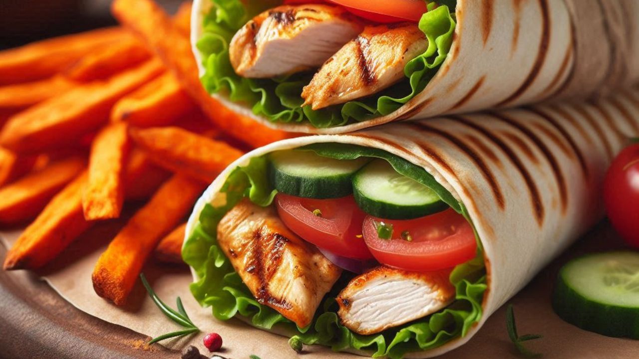 Wrap de Frango com Vegetais