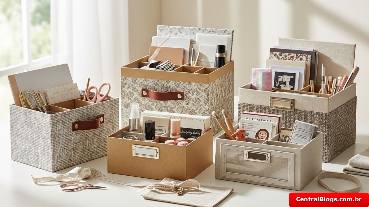 Transforme Caixas de Sapato em Organizadores Lindos