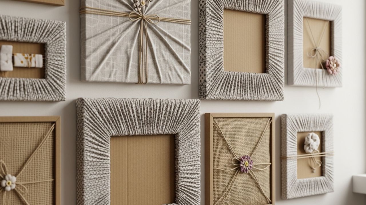 Crie Quadros Decorativos com Papelão e Tecido